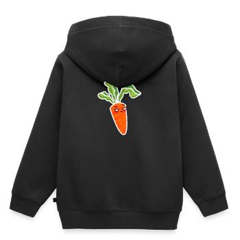 carotte - Sweat Premium à capuche enfant bio - noir - Dos - AI Model Kid Male (0cm)