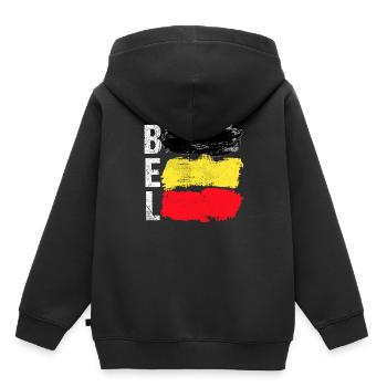 Belgien - Kinder Premium Organic Hoodie - Schwarz - Hinten - AI Model Kid Male (0cm)