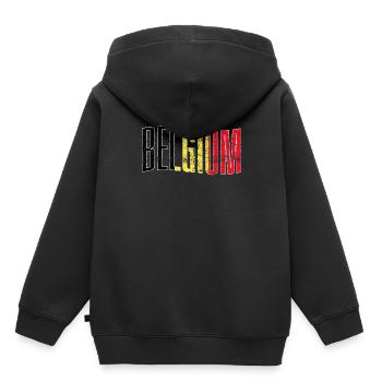 Belgien - Kinder Premium Organic Hoodie - Schwarz - Hinten - AI Model Kid Male (0cm)