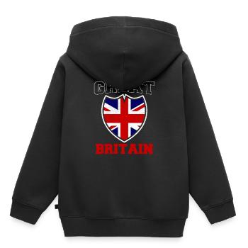 England Großbritannien - Kinder Premium Organic Hoodie - Schwarz - Hinten - AI Model Kid Male (0cm)