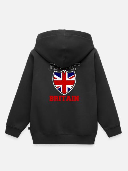 England Großbritannien - Kinder Premium Organic Hoodie - Schwarz