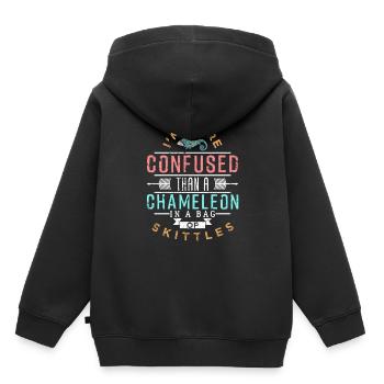 caméléon - Sweat Premium à capuche enfant bio - noir - Dos - AI Model Kid Male (0cm)
