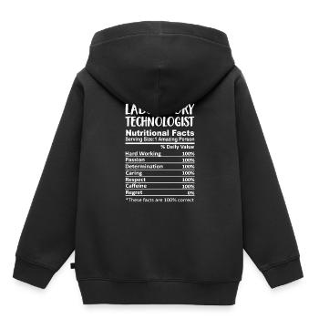 Technologue de laboratoire Scientifique Technicien de laboratoire - Sweat Premium à capuche enfant bio - noir - Dos - AI Model Kid Male (0cm)