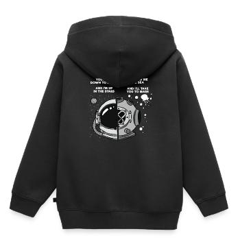 Fun T-Shirts T-Shirts Diving Spaceman - Sweat Premium à capuche enfant bio - noir - Dos - AI Model Kid Male (0cm)