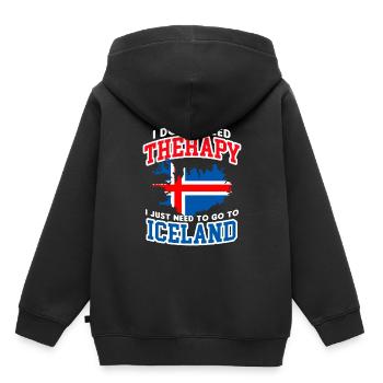 Islande - Sweat Premium à capuche enfant bio - noir - Dos - AI Model Kid Male (0cm)