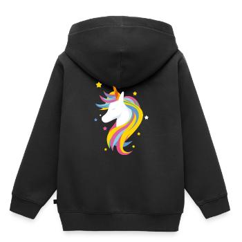 Süsses Einhorn - Kinder Premium Organic Hoodie - Schwarz - Hinten - AI Model Kid Male (0cm)