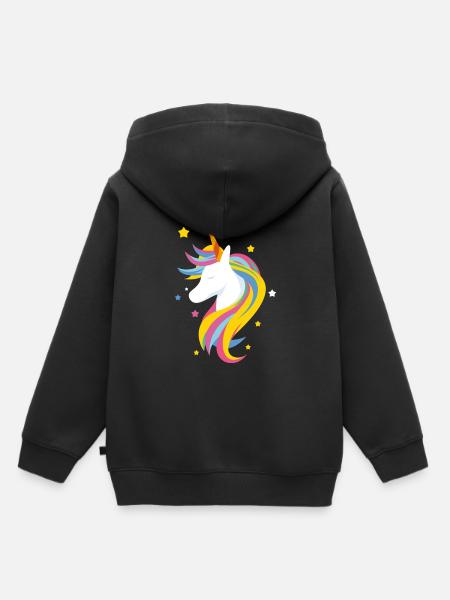 Süsses Einhorn - Kinder Premium Organic Hoodie - Schwarz