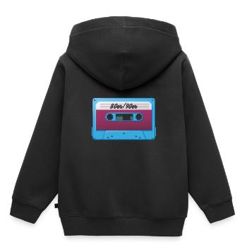 Cassette de T-shirt Paty des années 80 des années 90 - Sweat Premium à capuche enfant bio - noir - Dos - AI Model Kid Male (0cm)