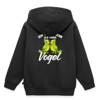 Perroquet Dire drôle - Sweat Premium à capuche enfant bio - noir - Dos - AI Model Kid Male (0cm)