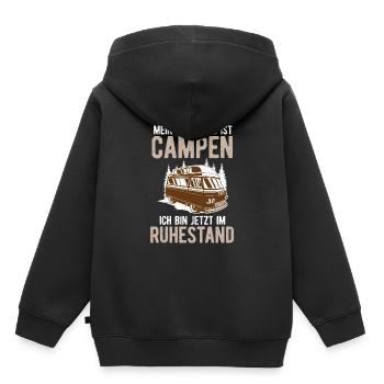Rente Camping Renter & Camper - Kinder Premium Organic Hoodie - Schwarz - Hinten - AI Model Kid Male (0cm)