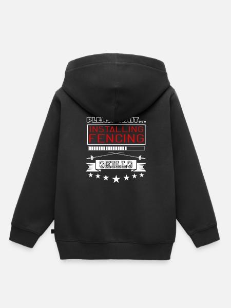 Please Wait Installing Fencing Skills - Kinder Premium Organic Hoodie - Schwarz