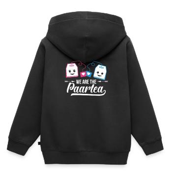 Look partenaire, couple - Sweat Premium à capuche enfant bio - noir - Dos - AI Model Kid Male (0cm)