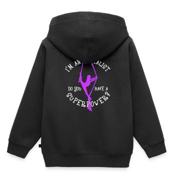 Aerialist Avez-vous un cadeau drôle de super puissance - Sweat Premium à capuche enfant bio - noir - Dos - AI Model Kid Male (0cm)