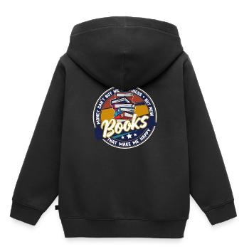 Books bookworm bookworm - Kids Premium Organic Hoodie - black - Back - AI Model Kid Male (0cm)
