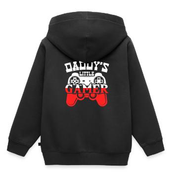 Le petit joueur de papa - Sweat Premium à capuche enfant bio - noir - Dos - AI Model Kid Male (0cm)