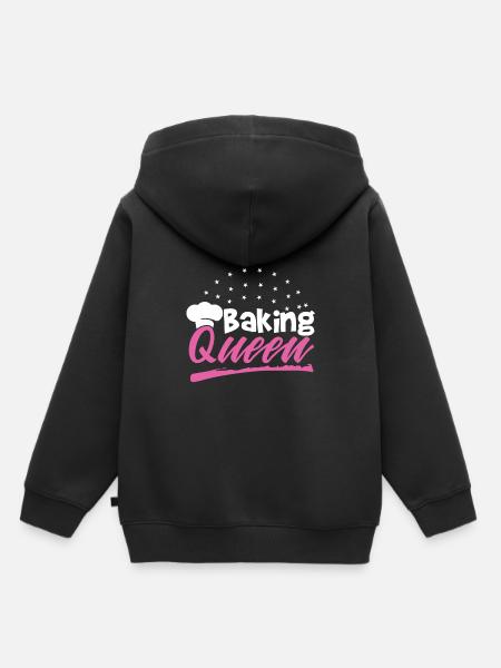 Baking Queen - Kinder Premium Organic Hoodie - Schwarz