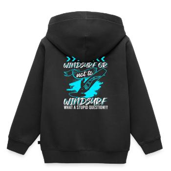 Faire de la planche à voile ou ne pas faire de la planche à voile - Sweat Premium à capuche enfant bio - noir - Dos - AI Model Kid Male (0cm)
