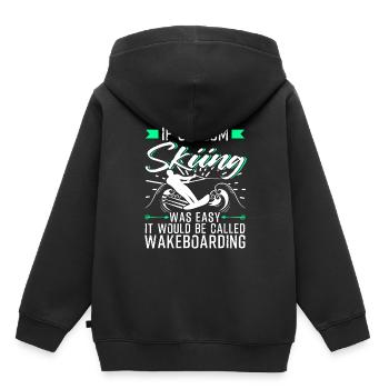 Ski de slalom aquatique drôle - Sweat Premium à capuche enfant bio - noir - Dos - AI Model Kid Male (0cm)
