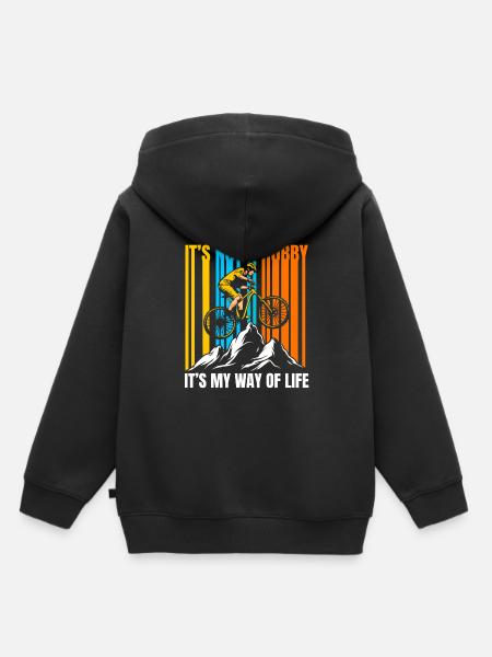 Mountainbiker Mountainbiking - Kinder Premium Organic Hoodie - Schwarz
