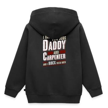Papa und Tischler - Kinder Premium Organic Hoodie - Schwarz - Hinten - AI Model Kid Male (0cm)