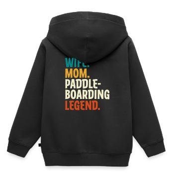 Wife Mom Paddleboarding Legend - Sweat Premium à capuche enfant bio - noir - Dos - AI Model Kid Male (0cm)