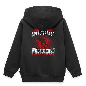 I'm A Speed Skater - Kinder Premium Organic Hoodie - Schwarz - Hinten - AI Model Kid Male (0cm)