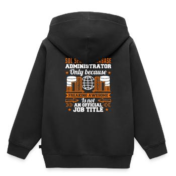 SQL Server Database Administrateur Job Title - Sweat Premium à capuche enfant bio - noir - Dos - AI Model Kid Male (0cm)