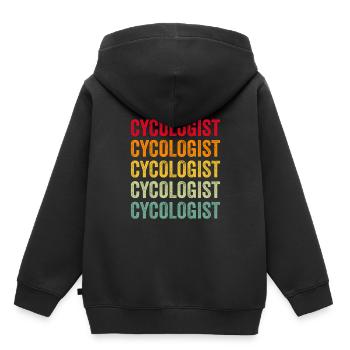 Cycologist Cycling Biking Rétro - Sweat Premium à capuche enfant bio - noir - Dos - AI Model Kid Male (0cm)