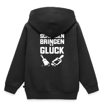 Scherben bringen Glück Ehemann Ehefrau POLTERABEND - Kinder Premium Organic Hoodie - Schwarz - Hinten - AI Model Kid Male (0cm)