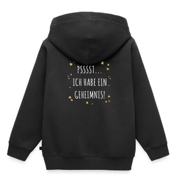 Psssst Ich Habe Ein Geheimnis Nachwuchs Schwanger - Kinder Premium Organic Hoodie - Schwarz - Hinten - AI Model Kid Male (0cm)