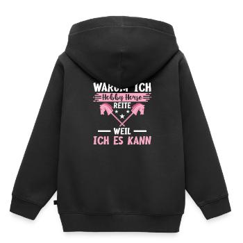 Warum Ich Hobby Horse Reite Weil Ich Es Kann Steck - Kinder Premium Organic Hoodie - Schwarz - Hinten - AI Model Kid Male (0cm)