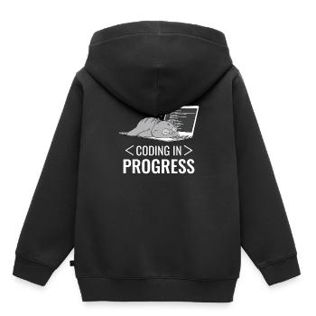 Programmieren Computer Nerd Katze - Kinder Premium Organic Hoodie - Schwarz - Hinten - AI Model Kid Male (0cm)