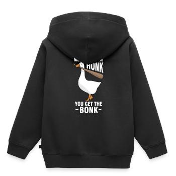 Geese Meme Mess With The Honk You Get The Bonk - Sweat Premium à capuche enfant bio - noir - Dos - AI Model Kid Male (0cm)
