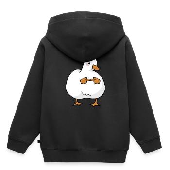 Shy cute goose - Kids Premium Organic Hoodie - black - Back - AI Model Kid Male (0cm)