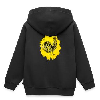 Coq - Sweat Premium à capuche enfant bio - noir - Dos - AI Model Kid Male (0cm)