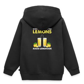 Limonade Limonade Limonade Limonade Stand Design - Sweat Premium à capuche enfant bio - noir - Dos - AI Model Kid Male (0cm)