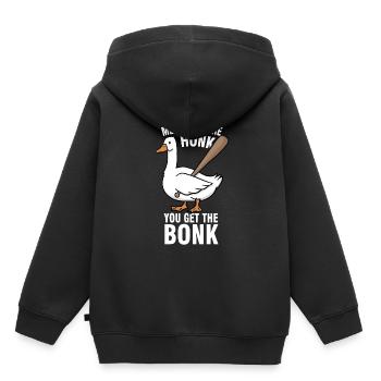 Geese Meme Mess With The Honk You Get The Bonk - Sweat Premium à capuche enfant bio - noir - Dos - AI Model Kid Male (0cm)