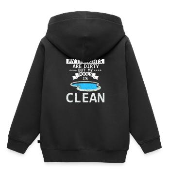 Conceptions de sauveteurs pour les techniciens de piscine - Sweat Premium à capuche enfant bio - noir - Dos - AI Model Kid Male (0cm)