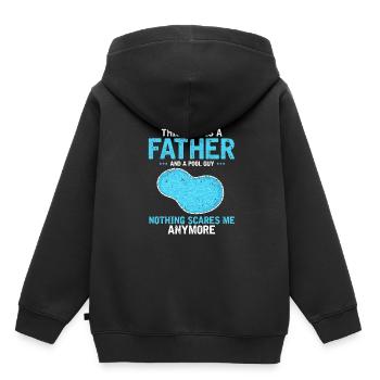 Pool Guy Design pour PoolBoy et Pool Cleaner - Sweat Premium à capuche enfant bio - noir - Dos - AI Model Kid Male (0cm)