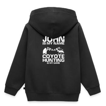 Conception de coyote pour les réacteurs de coyote - Sweat Premium à capuche enfant bio - noir - Dos - AI Model Kid Male (0cm)