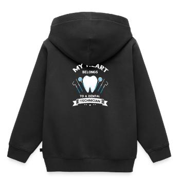 Laboratoire dentaire et technologie dentaire pour cliniques dentaires - Sweat Premium à capuche enfant bio - noir - Dos - AI Model Kid Male (0cm)
