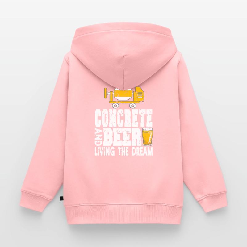 Conception de constructeur en béton pour les constructeurs et le chantier de construction Sweat Premium à capuche enfant bio