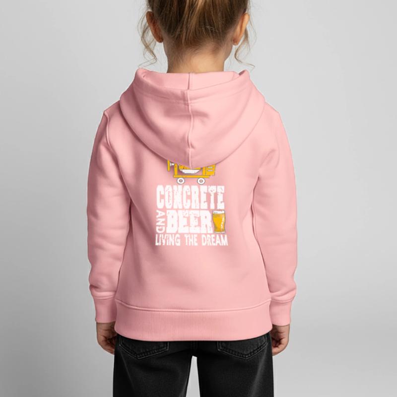 Conception de constructeur en béton pour les constructeurs et le chantier de construction Sweat Premium à capuche enfant bio