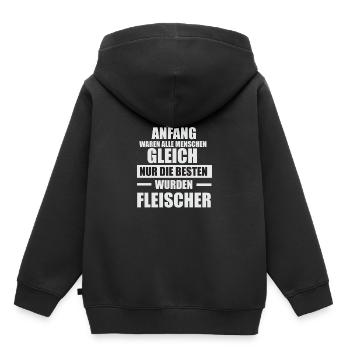 Fleischer Metzger Zerleger Schlachter - Kinder Premium Organic Hoodie - Schwarz - Hinten - AI Model Kid Male (0cm)