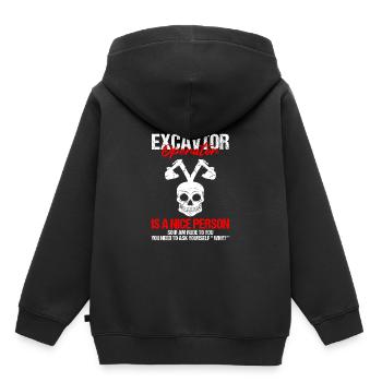 Conception des opérateurs d’équipement lourd et des opérateurs d’excavatrices - Sweat Premium à capuche enfant bio - noir - Dos - AI Model Kid Male (0cm)