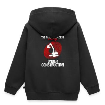 Conception des opérateurs d’équipement lourd et des opérateurs d’excavatrices - Sweat Premium à capuche enfant bio - noir - Dos - AI Model Kid Male (0cm)