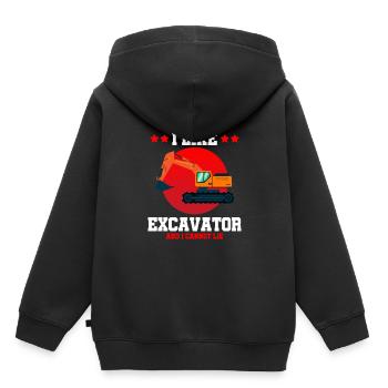 Conception des opérateurs d’équipement lourd et des opérateurs d’excavatrices - Sweat Premium à capuche enfant bio - noir - Dos - AI Model Kid Male (0cm)