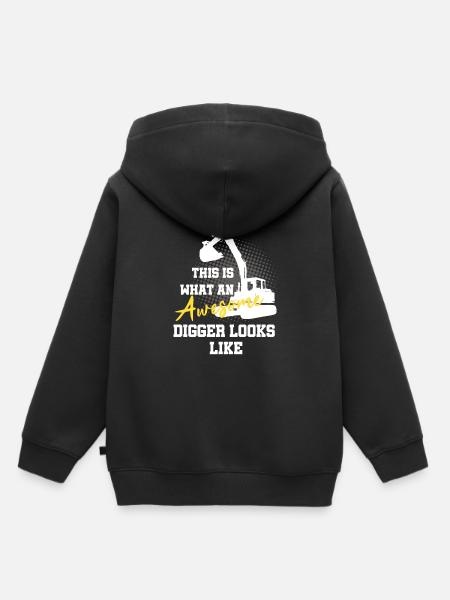 Bagger Design für Baggerfahrer - Kinder Premium Organic Hoodie - Schwarz