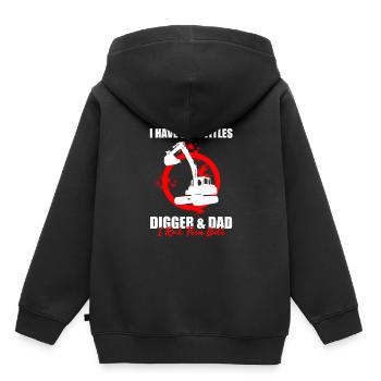 Conception des opérateurs d’équipement lourd et des opérateurs d’excavatrices - Sweat Premium à capuche enfant bio - noir - Dos - AI Model Kid Male (0cm)