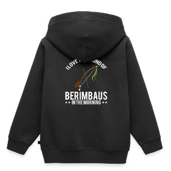 Capoeira pour arts martiaux mixtes et kickboxing - Sweat Premium à capuche enfant bio - noir - Dos - AI Model Kid Male (0cm)